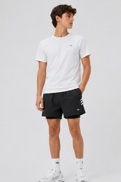 Short Alo Yoga Adapt 2-in-1 - Black Stripe