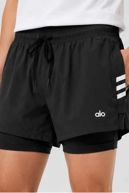 Short Alo Yoga Adapt 2-in-1 - Black Stripe