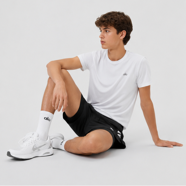 Short Alo Yoga Adapt 2-in-1 - Black Stripe