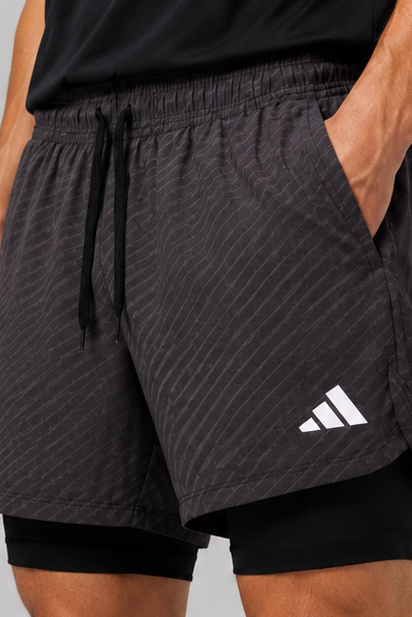 Short Adidas Training 2-in-1 - Black Grey Texture