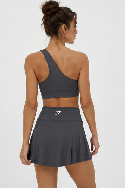 Conjunto Gymshark Everyday Asymmetric Top & Skort - Silhouette Grey