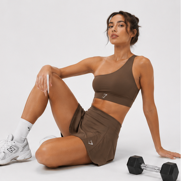 Conjunto Falda-Short Gymshark Everyday Skort - Core Brown