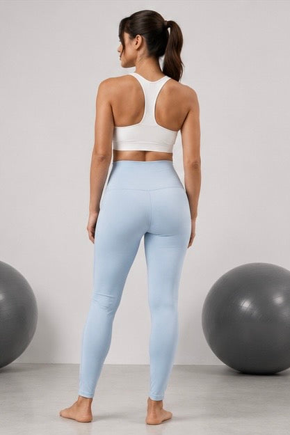 Leggings Alo Yoga High-Waist Airbrush - Powder Blue