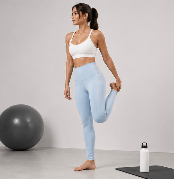 Leggings Alo Yoga High-Waist Airbrush - Powder Blue