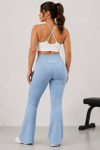 Conjunto DFYNE Impact Sports Bra & Flare Leggings - Cloud Blue & White