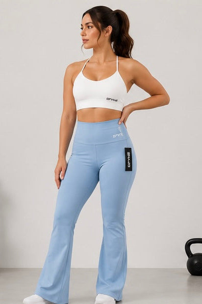 Conjunto DFYNE Impact Sports Bra & Flare Leggings - Cloud Blue & White