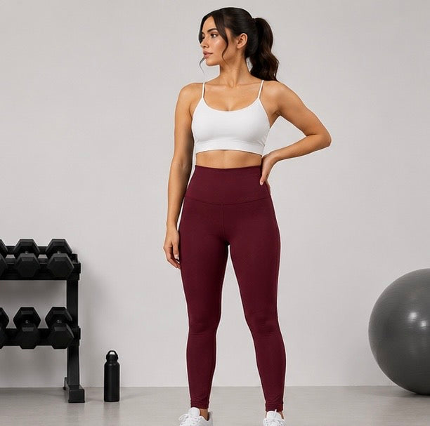 Leggings Alo Yoga High-Waist Airbrush - Cherry Burgundy