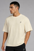 Playera Gymshark Crest Oversized T-Shirt - Crema