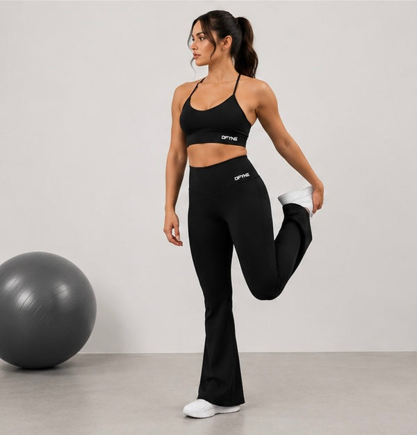 Conjunto DFYNE Impact Sports Bra & Flare Leggings - Total Black