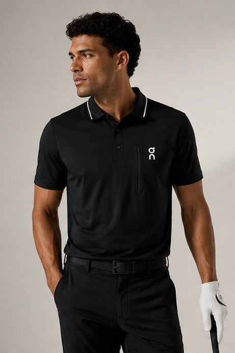 Playera Polo On Performance Golf Polo - Black & White