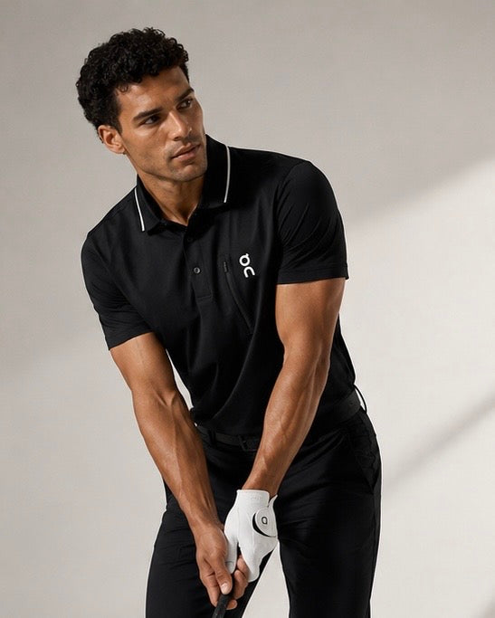Playera Polo On Performance Golf Polo - Black & White