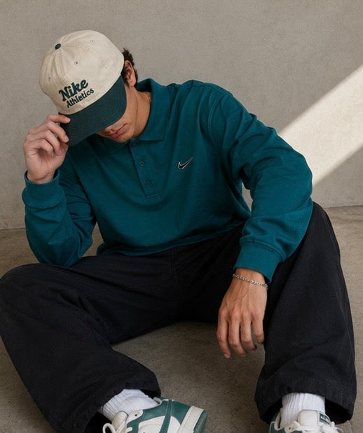 Playera Polo Nike Club Long-Sleeve - Mineral Teal