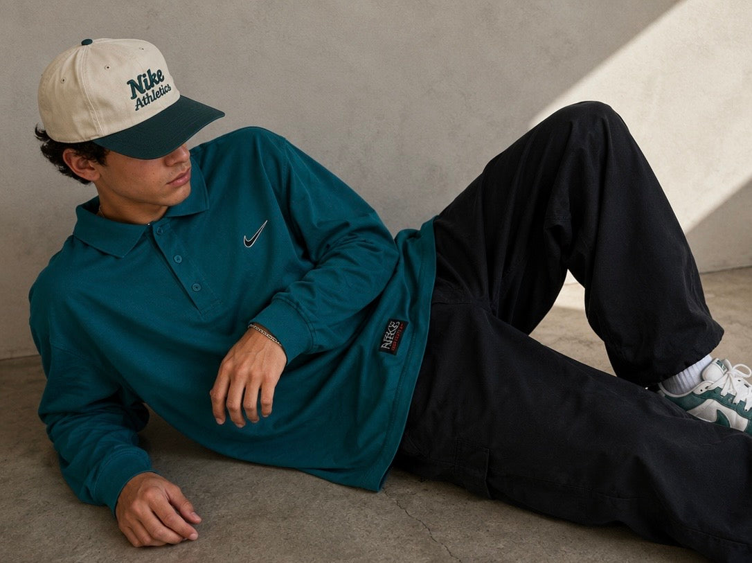Playera Polo Nike Club Long-Sleeve - Mineral Teal