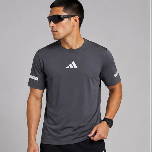 Playera Adidas Tech Fit 3-Stripes Sleeve - Dark Grey