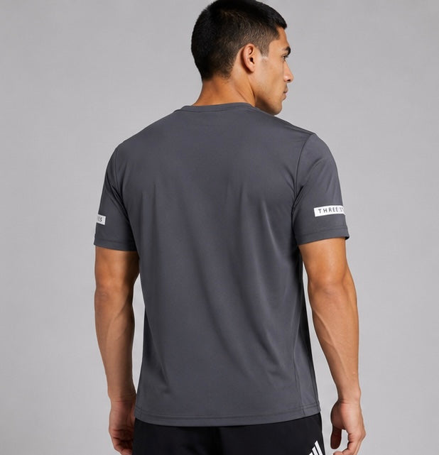 Playera Adidas Tech Fit 3-Stripes Sleeve - Dark Grey