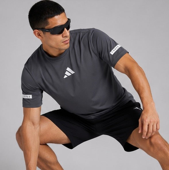Playera Adidas Tech Fit 3-Stripes Sleeve - Dark Grey