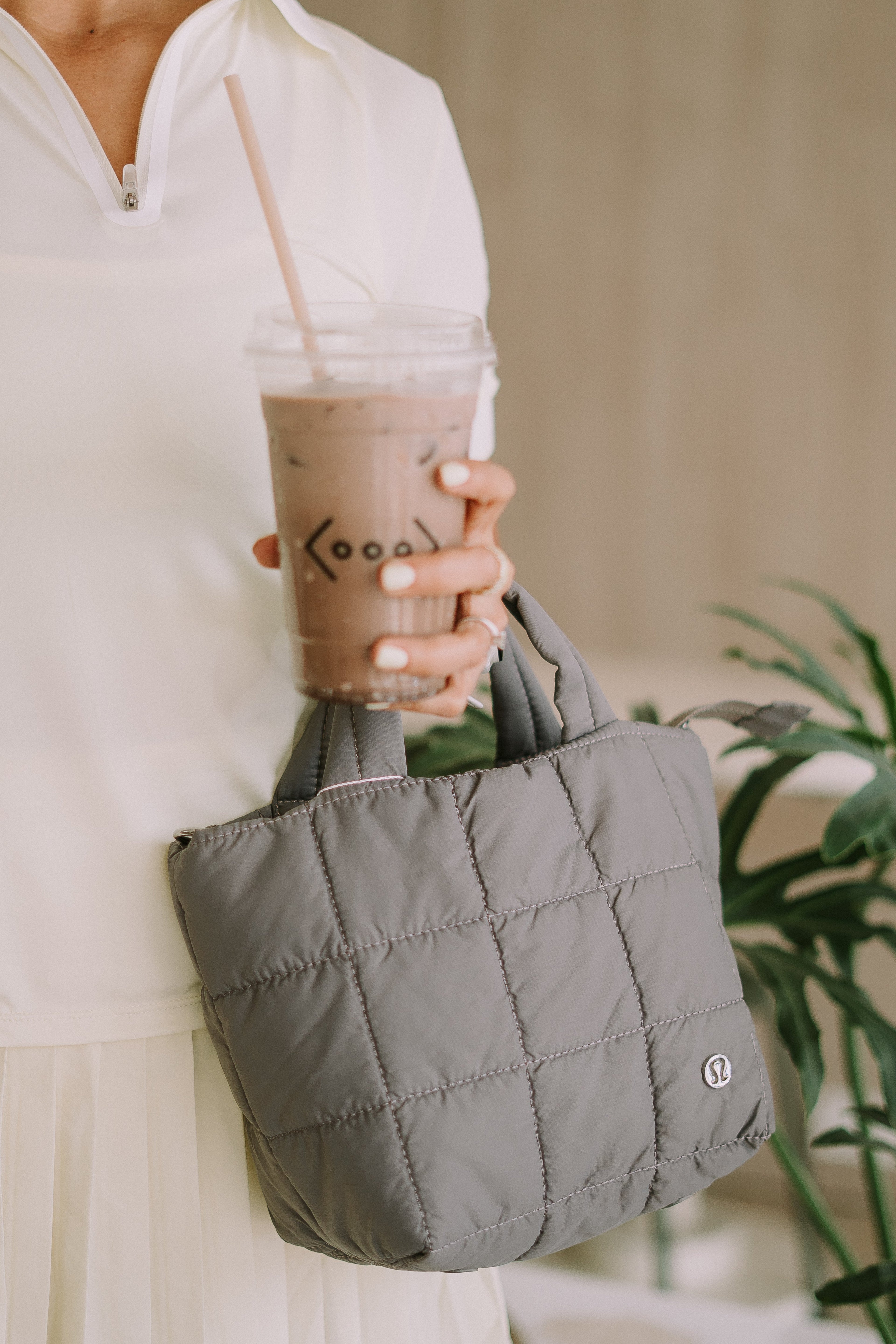 Mini Bolso Tote Acolchado Lululemon – Gris Asfalto
